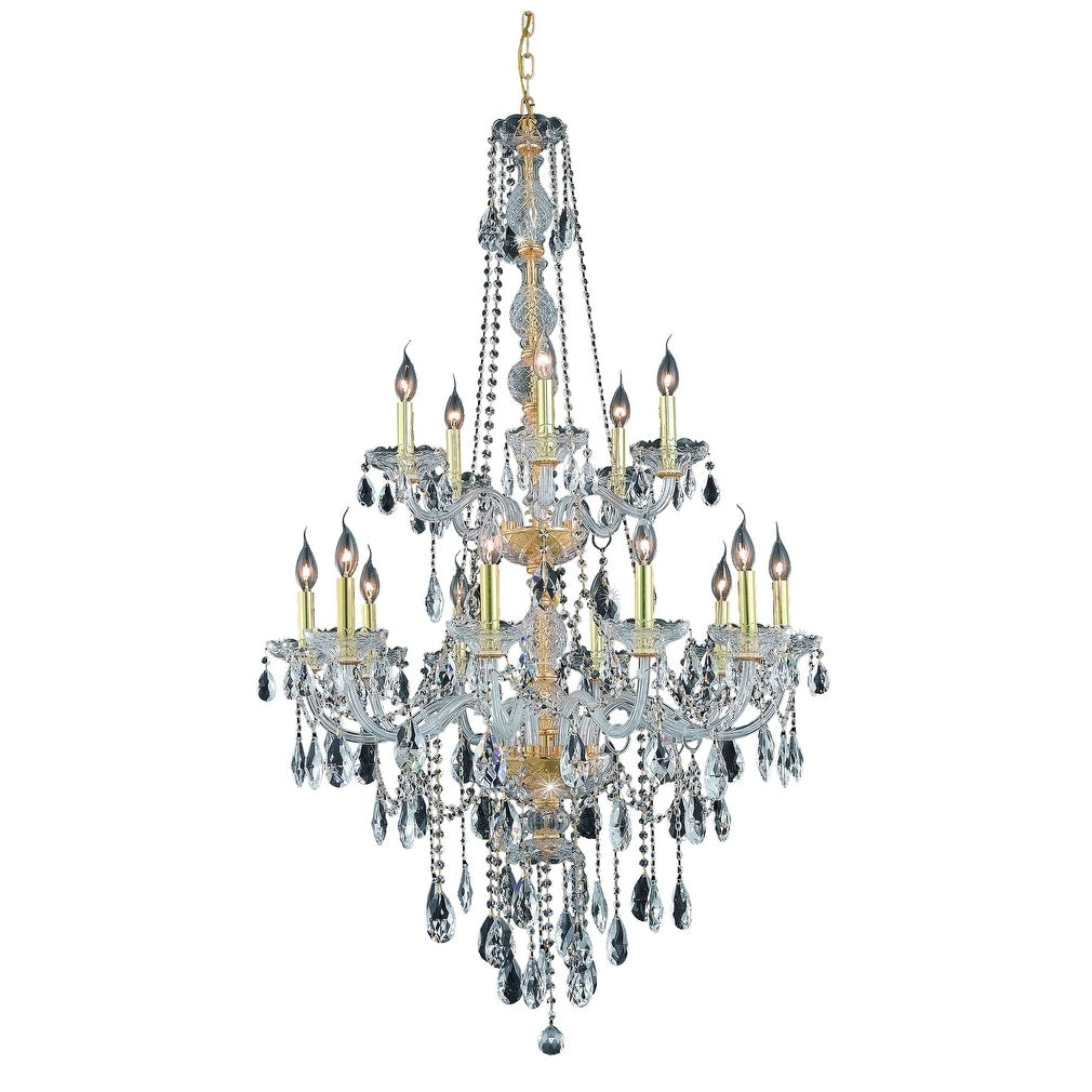 Fleur Illumination Collection Chandelier D 33In H 52In Lt 15 Gold Finish