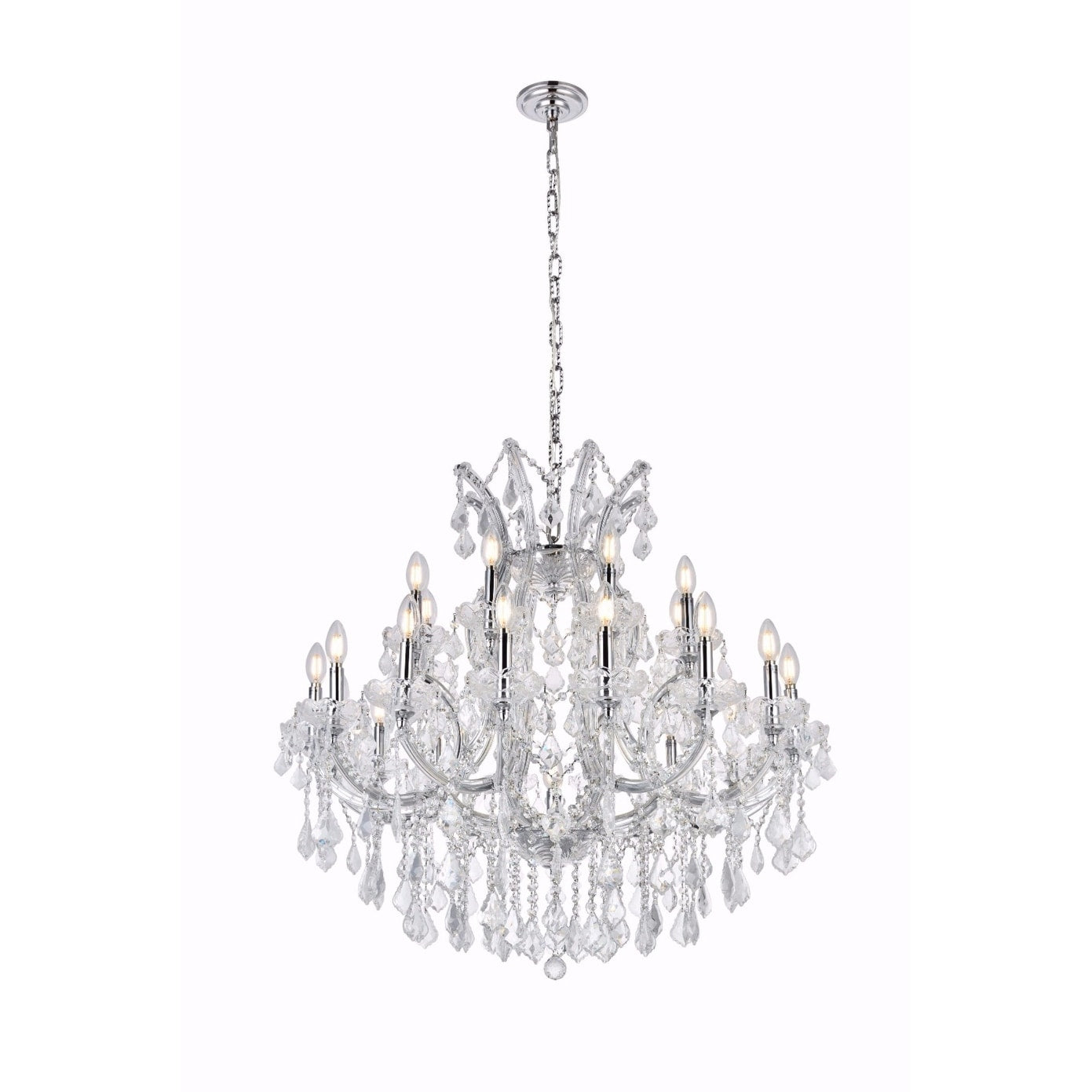 Fleur Illumination Collection Chandelier D 36In H 36In Lt 24 Chrome Finish