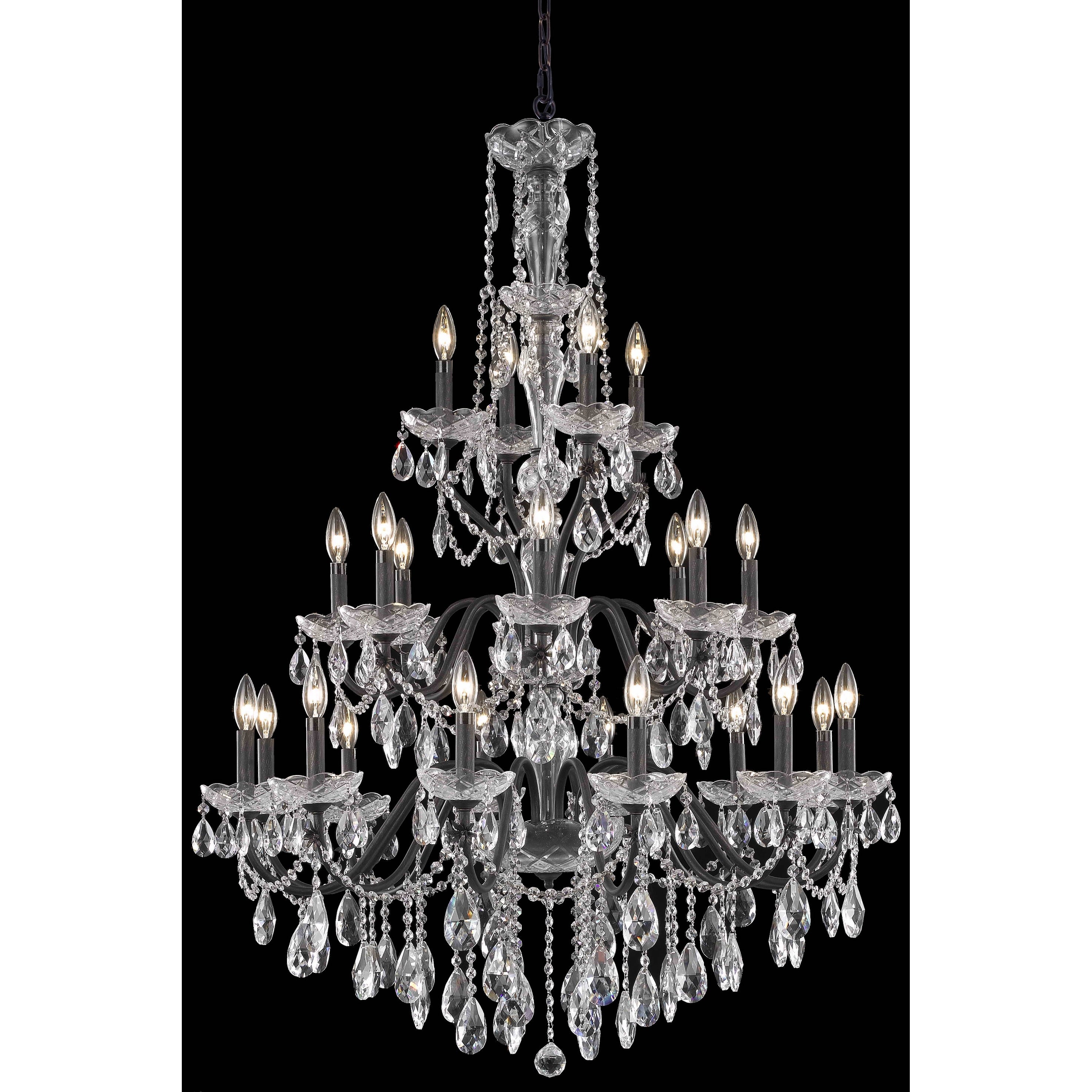 Fleur Illumination Collection Chandelier D 36In H 49In Lt 24 Dark Bronze Finish