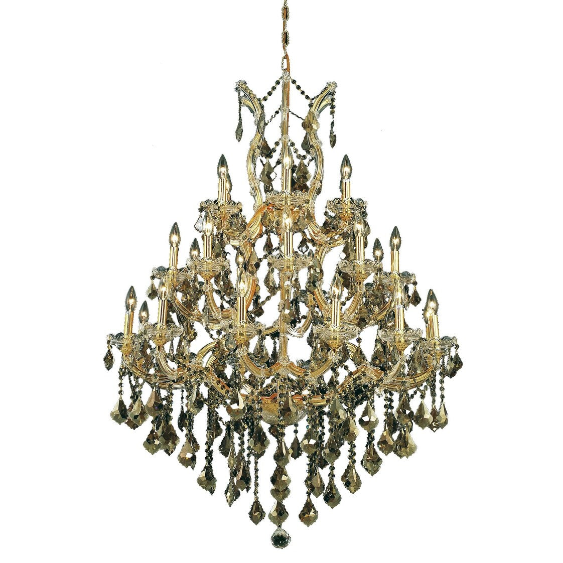 Fleur Illumination Collection Chandelier D 38In H 52In Lt 28 Gold Finish