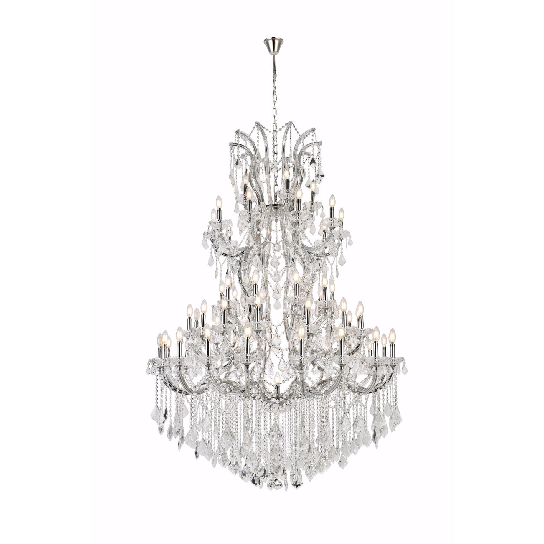 Fleur Illumination Collection Chandelier D 54In H 72In Lt 61 Chrome Finish