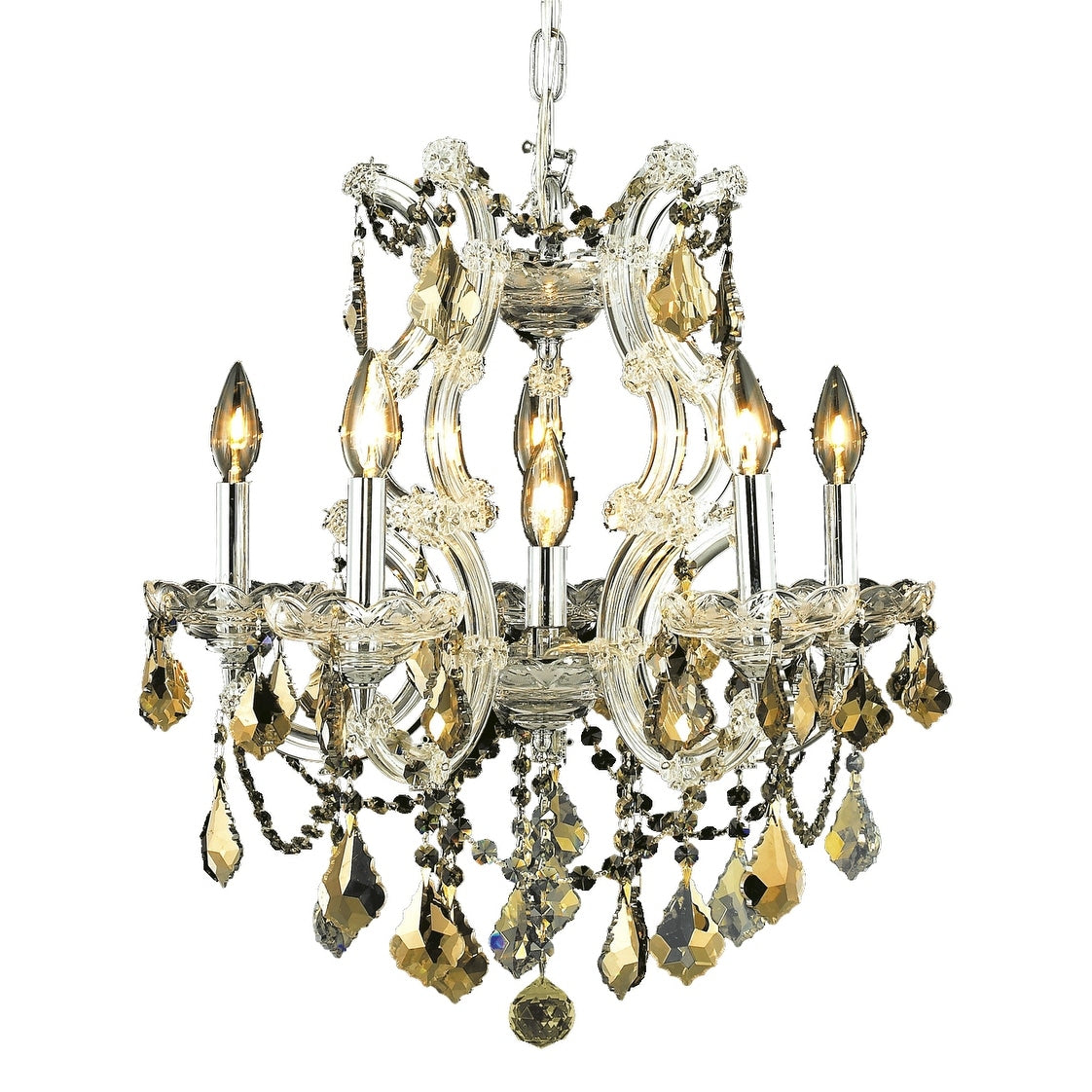 Fleur Illumination Collection Pendant D 20In H 25In Lt 6 Chrome Finish