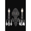 Fleur Illumination Collection Wall Sconce D 10In H 11.5In E 7.5In Lt 2 Dark Bronze Finish Elegant Cut Crystals