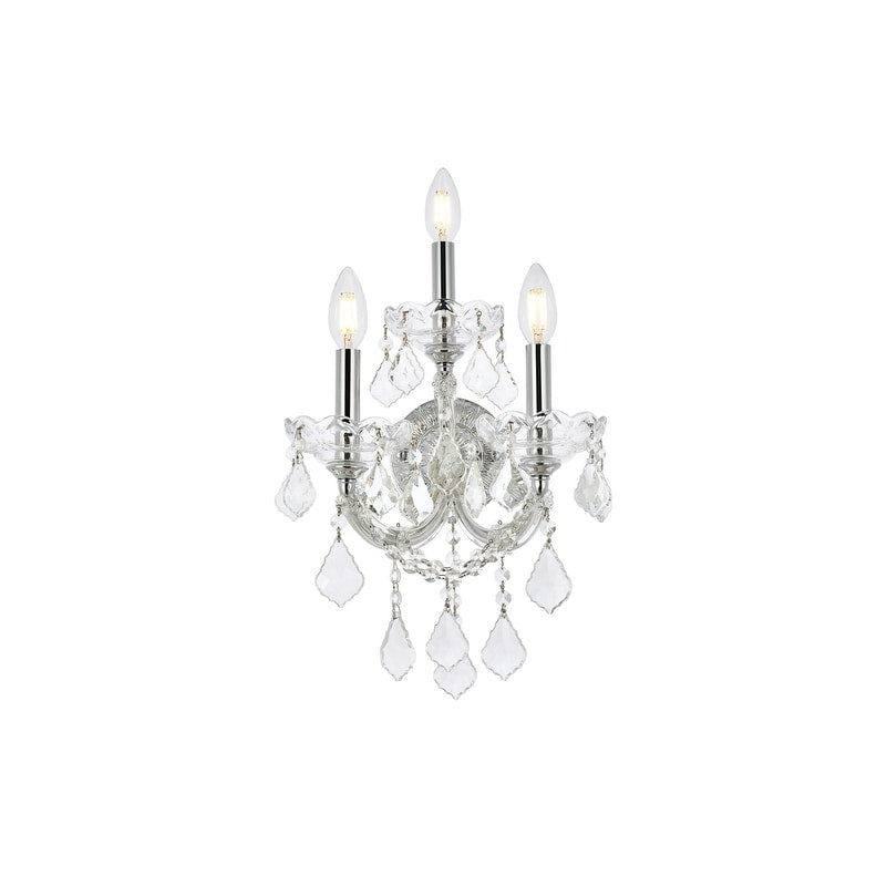 Fleur Illumination Collection Wall Sconce D 12In H 22In E 8.5In Lt 3 Chrome Finish