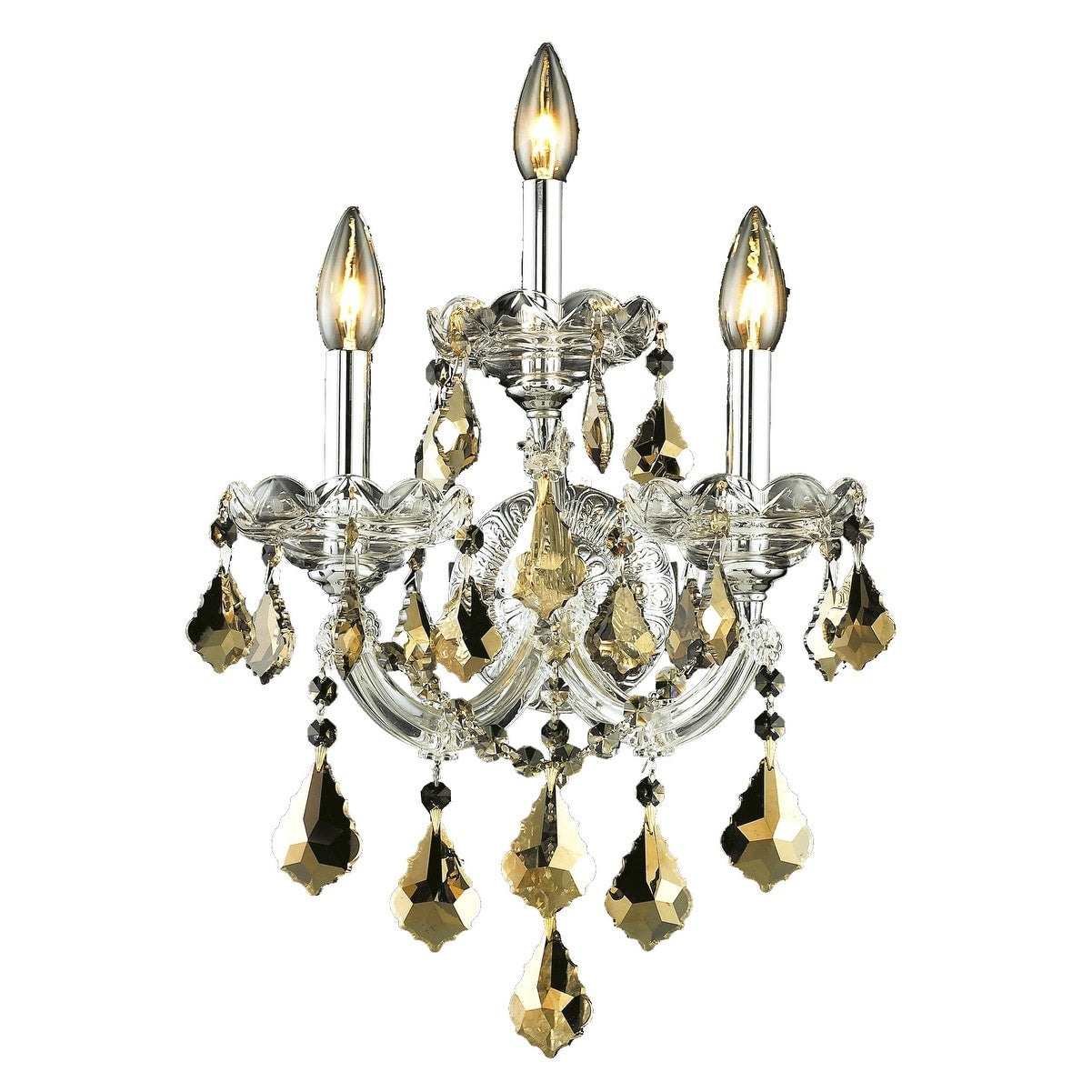 Fleur Illumination Collection Wall Sconce D 12In H 22In E 8.5In Lt 3 Chrome Finish