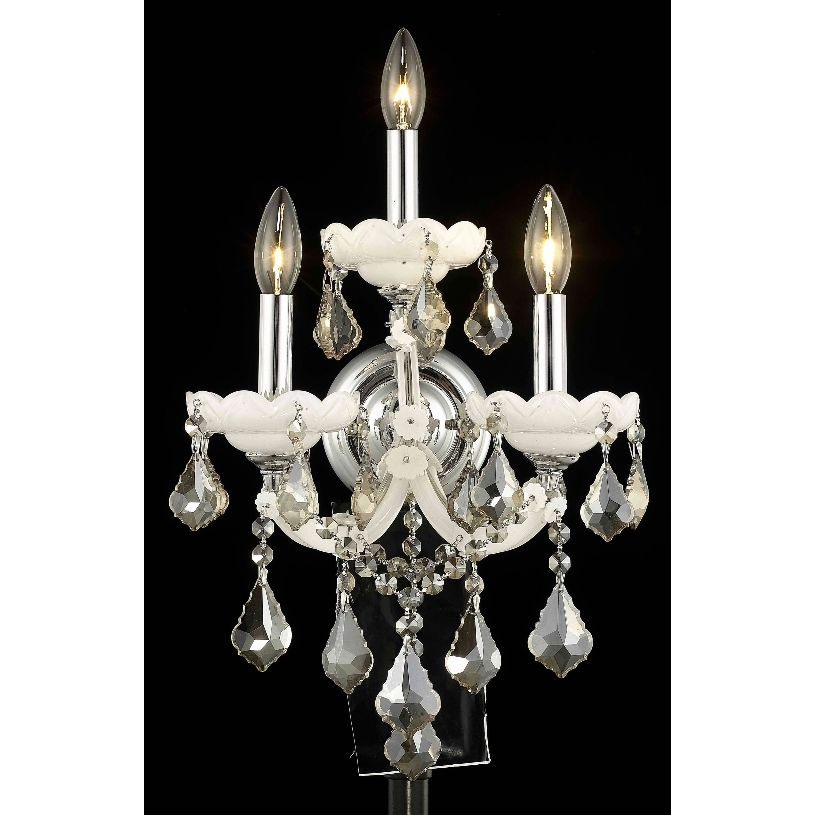 Fleur Illumination Collection Wall Sconce D 12In H 22In E 8.5In Lt 3 White Finish