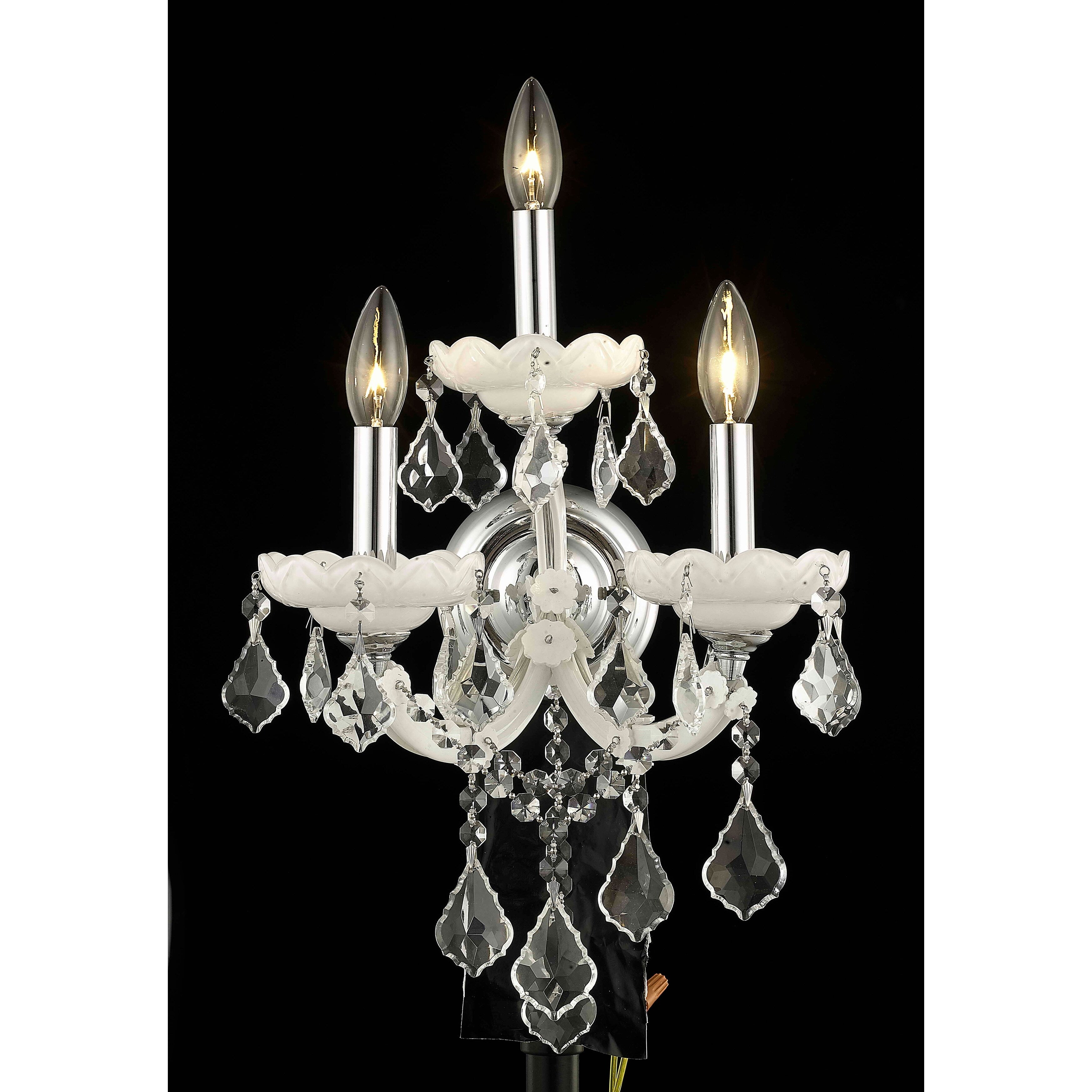 Fleur Illumination Collection Wall Sconce D 12In H 22In E 8.5In Lt 3 White Finish