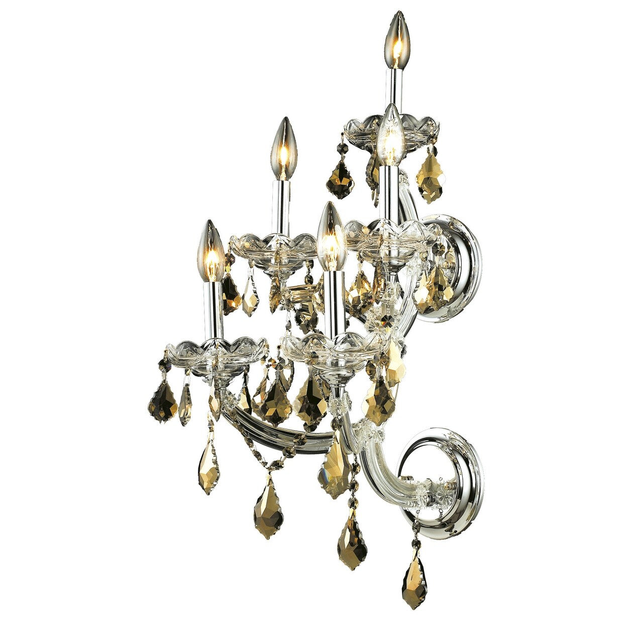 Fleur Illumination Collection Wall Sconce D 12In H 29.5In E 11.5In Lt 5 Chrome Finish