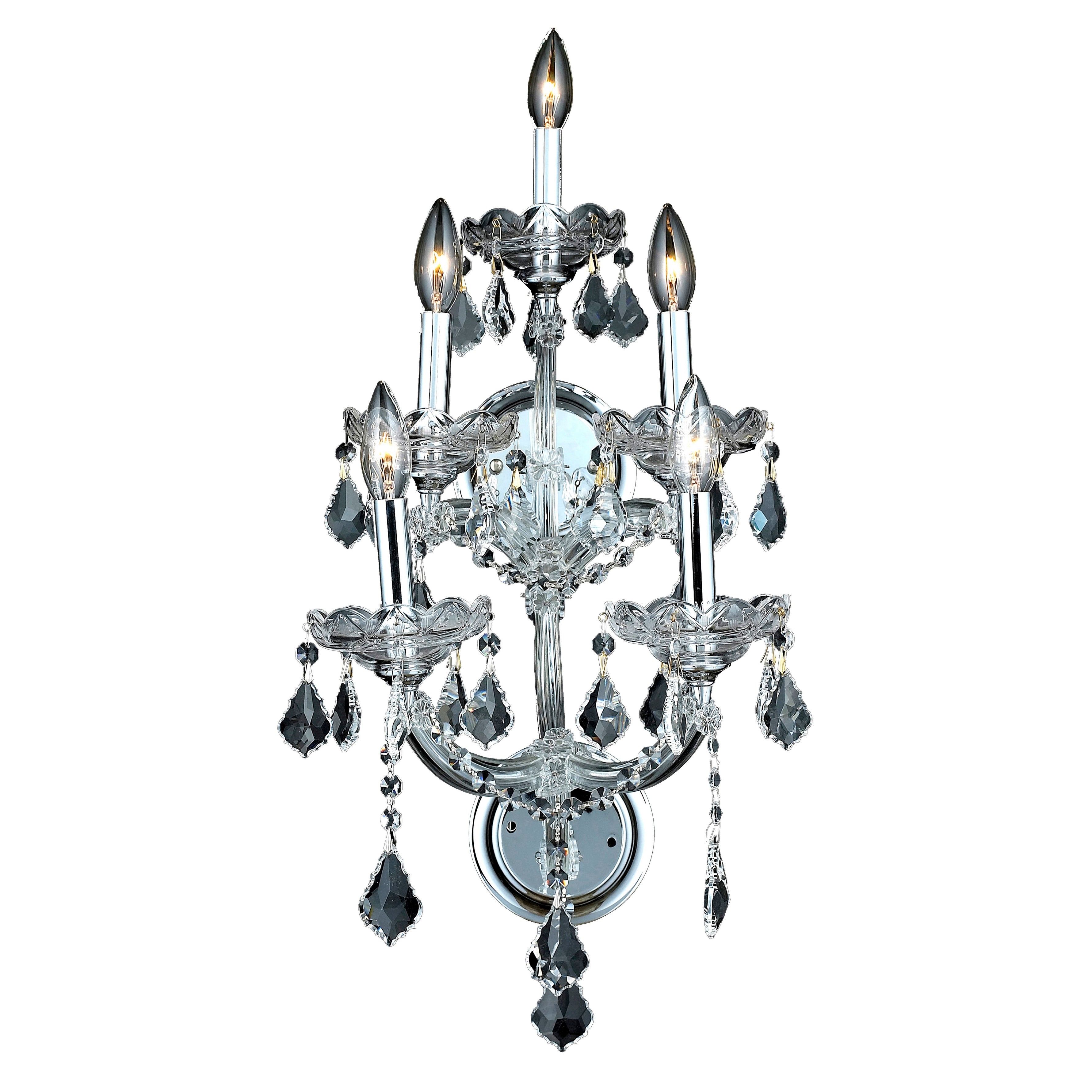 Fleur Illumination Collection Wall Sconce D 12In H 29.5In E 11.5In Lt 5 Chrome Finish
