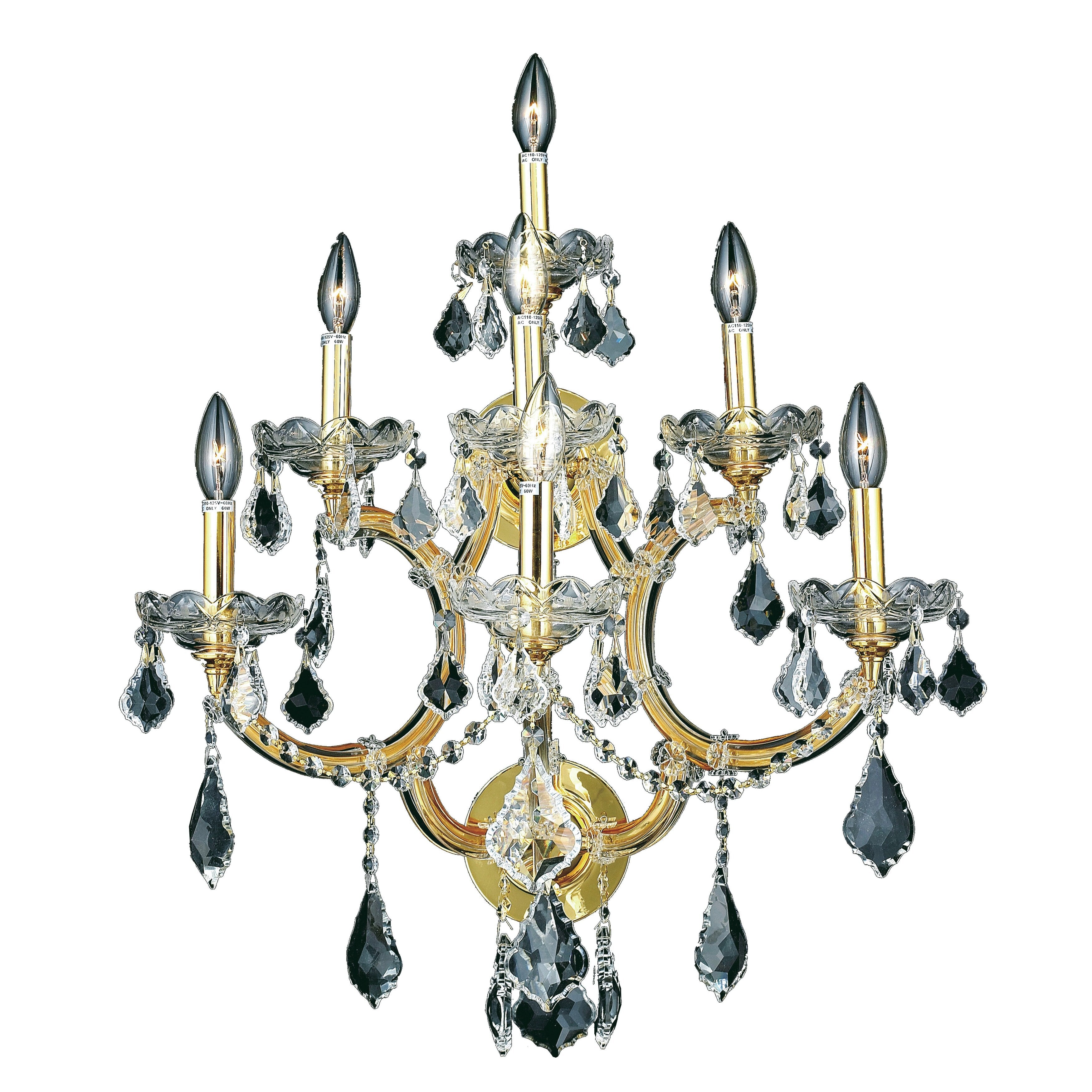 Fleur Illumination Collection Wall Sconce D 22In H 27In E 15.5In Lt 7 Gold Finish