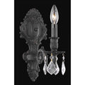 Fleur Illumination Collection Wall Sconce D 5In H 11.5In E 8.5In Lt 1 Dark Bronze Finish Elegant Cut Crystals