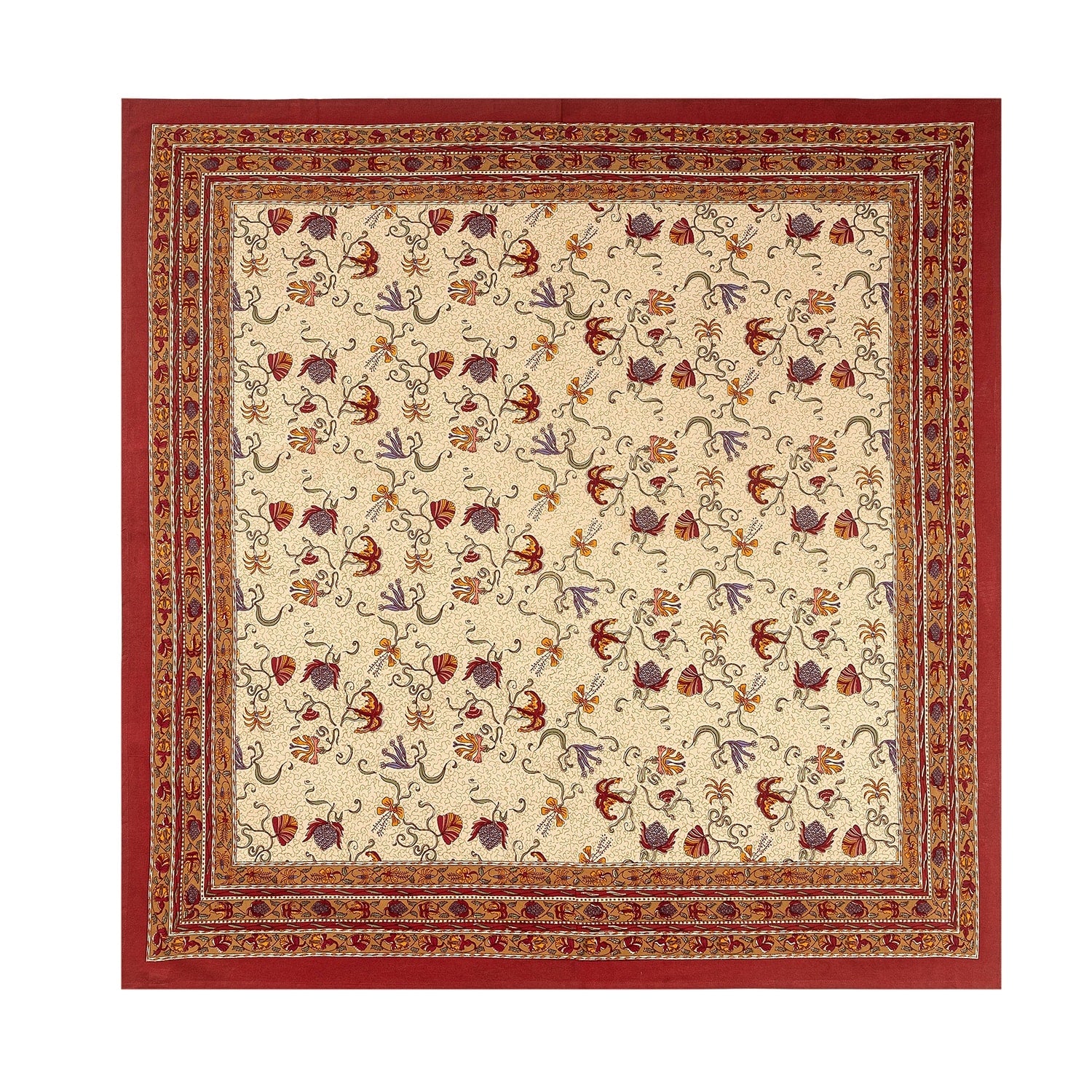 Fleurs Des Indes Square Cotton Tablecloth