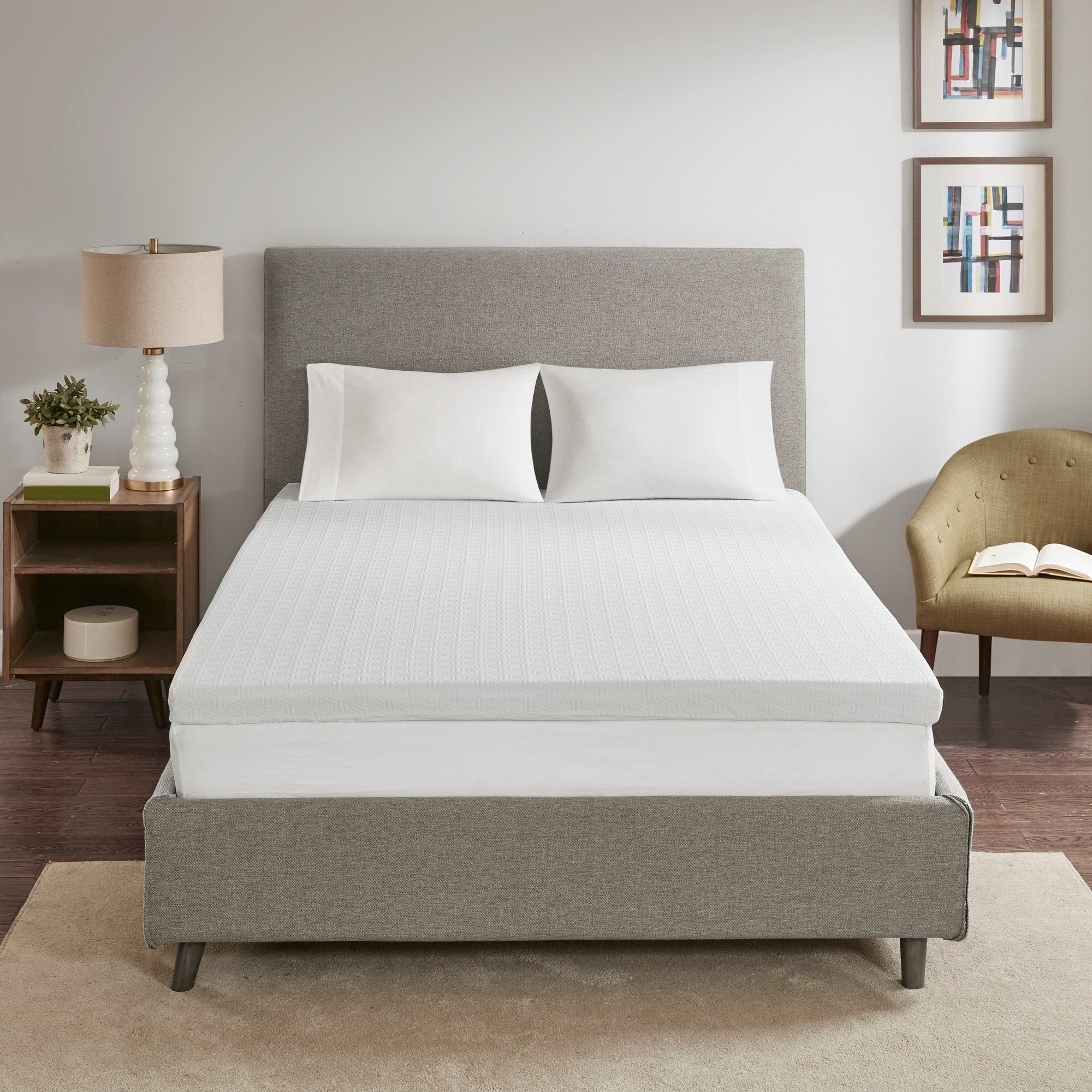 Sleep Philosophy 3 Inch Memory Foam Stain Resistant And Non Skid Backing Mattress Topper