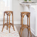 Flint Walnut Backless Bar Stool