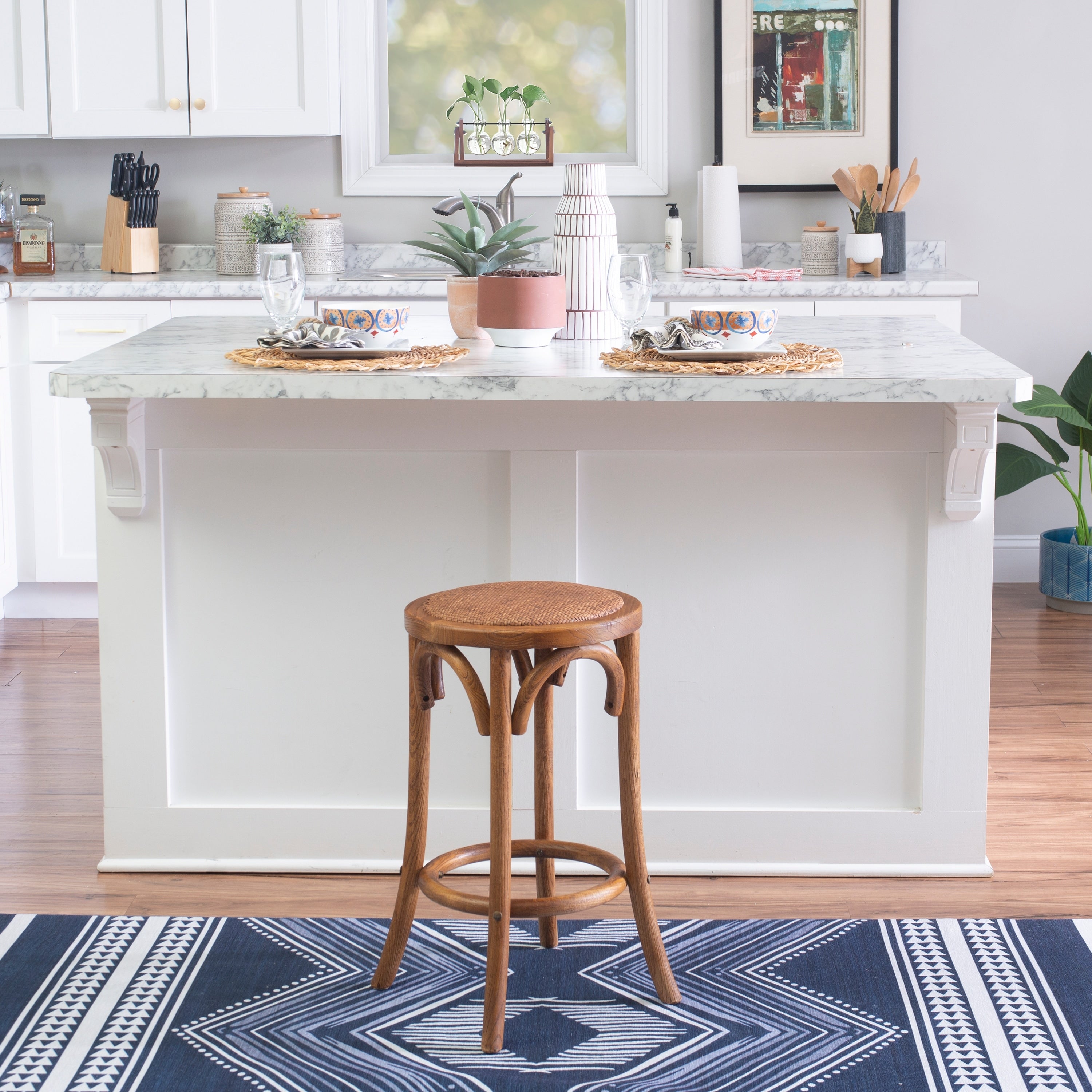 Flint Walnut Backless Counter Stool
