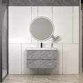 Floating Bath Vanity In Grey With Engineered Stone Top Undermount Rectangular Ceramic Sink
