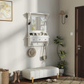 Floating Makeup Vanity With Big Mirror Wall Mounted Vanity With Drawers Pockets Hooks Space Saving Decorative Home Organizer