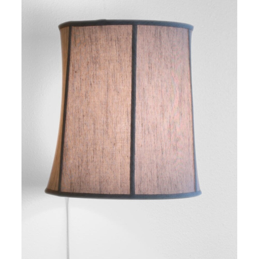 Floating Shade Plug In Wall Light Textured Oatmeal Fabric 14X16X17