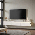 Floating Tv Stand With Led Lights And Power Outlet Wall Mounted High Gloss Tv Cabinet For 60 69 Inch Tvs