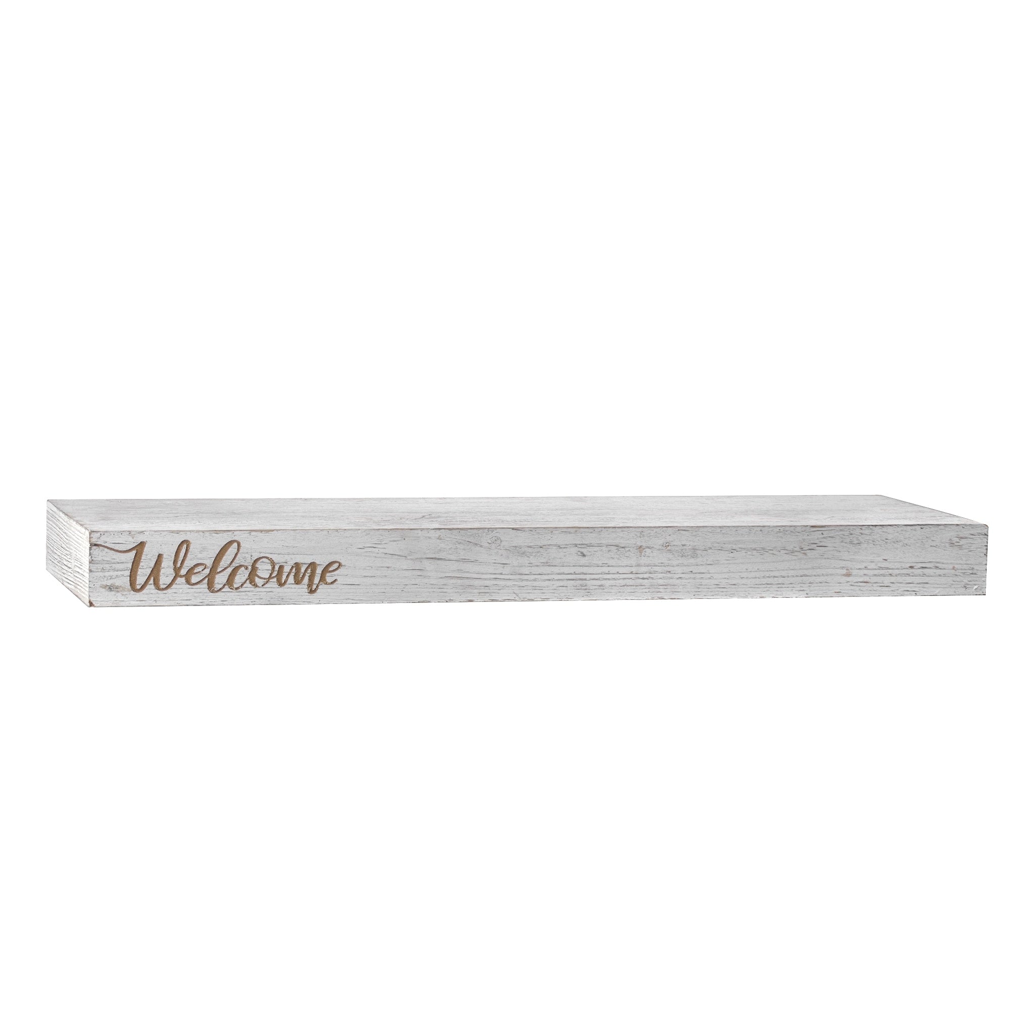 Floating Wall Shelf With Welcome Text Engraving