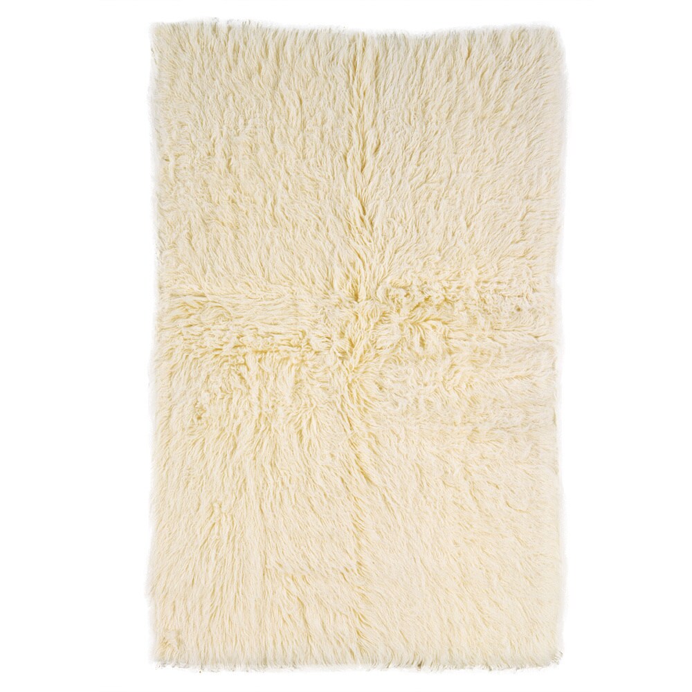 Linon Flokati Heavy Natural Rug 2 X 8 2 X 8