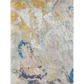 Floor Art Hand Knotted Bamboo Silk Ivory Gold Blue Area Rug 4 X 6