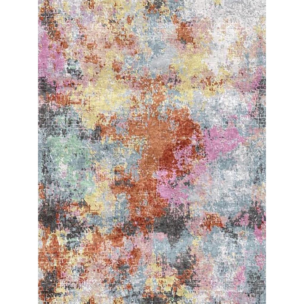 Floor Art Hand Knotted Bamboo Silk Purple Rust Area Rug