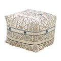 Floor Pouf With Light Mudcloth Design