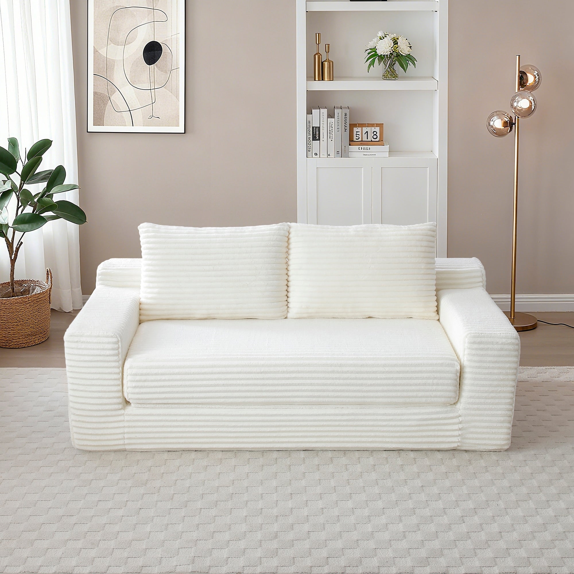 Floor Sofa Couch Convertible Sofa Bed With Storage Pockets Boneless Pull Out Sofa Bed For Living Room