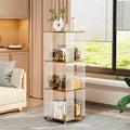 Floor Standing Bookshelf Unit Rack Stand For Storage Shelf Organizer With Wheels Acrylic Panels