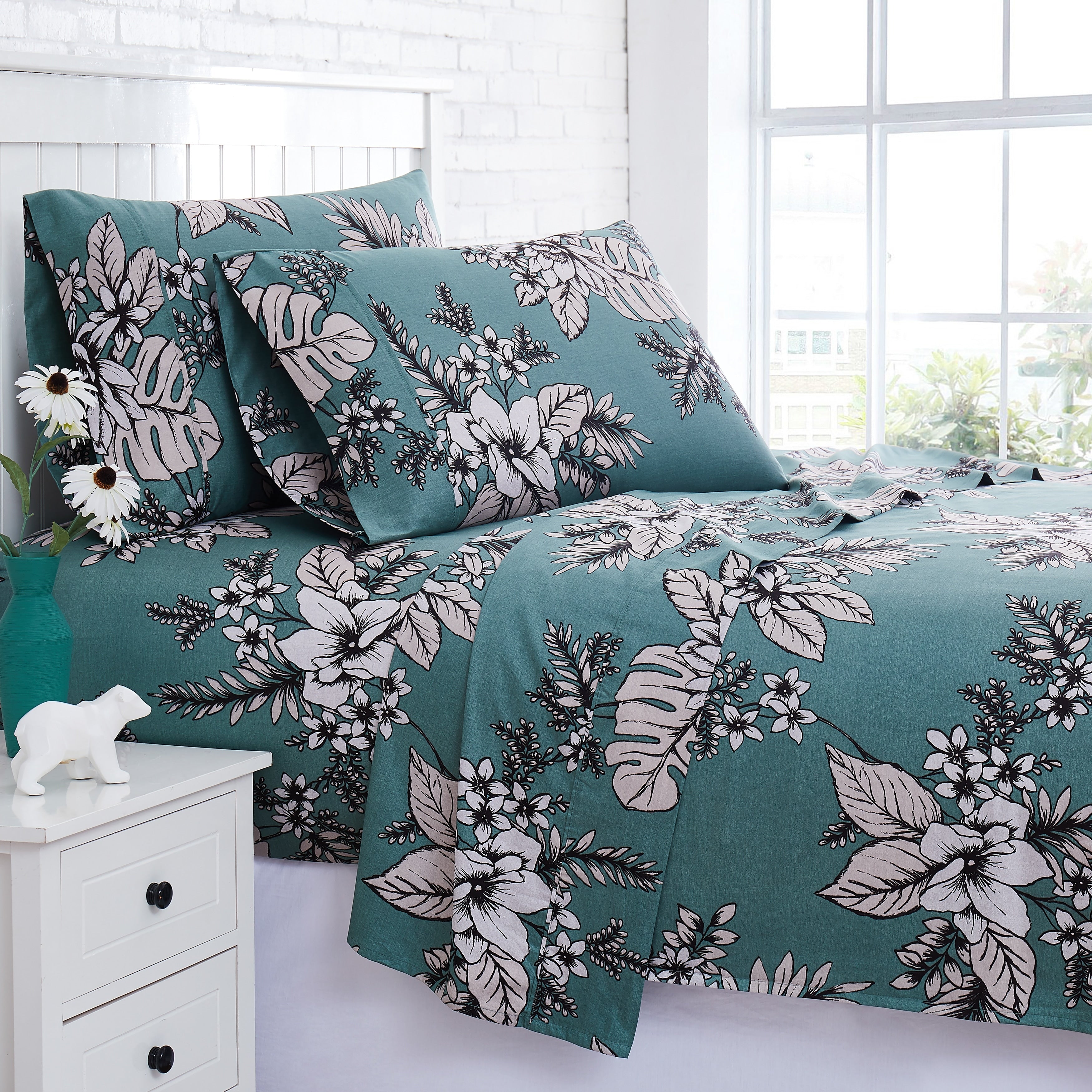Flora Cotton Sateen 22 Inch Extra Deep Pocket Sheet Set