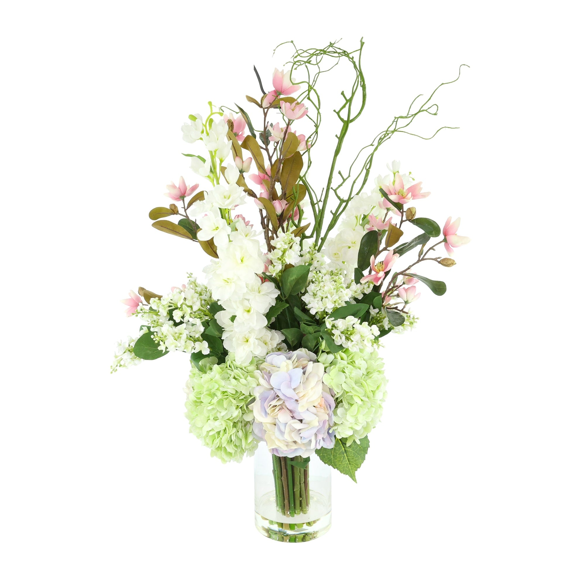 Floral Centerpiece With Hydrangeas Magnolias And Lilacs 39