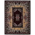 Floral Dark Burgundy Art Deco Oriental Area Rug Dining Room Carpet 66 X 99