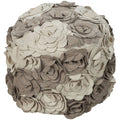 Floral Dole Round Wool 18 Inch Pouf