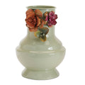 Floral Embossed Metal Vase 9.5 H