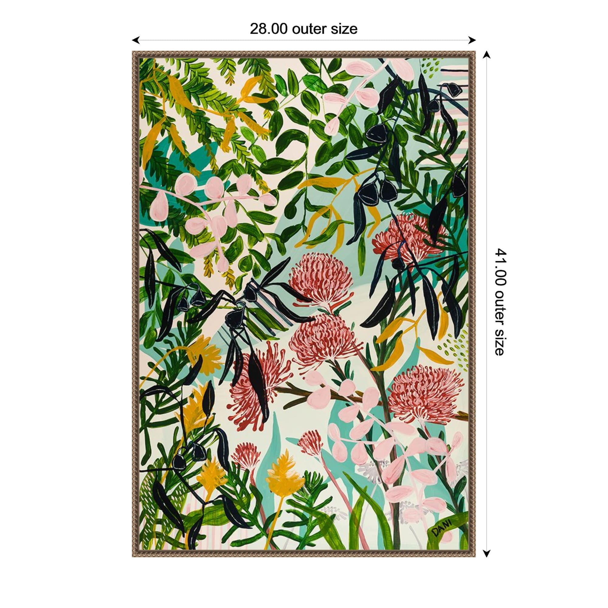 Floral Home By Dani Heyward Framed Canvas Wall Art Print