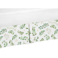 Floral Leaf Collection Girl Crib Bed Skirt Green And White Boho Watercolor Botanical Woodland Tropical Garden