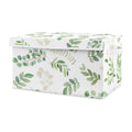 Floral Leaf Collection Girl Kids Fabric Toy Bin Storage Green And White Boho Watercolor Botanical Woodland Tropical Garden