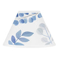 Floral Leaf Collection Lamp Shade Blue Grey And White Boho Watercolor Botanical Flower Woodland Tropical Garden.