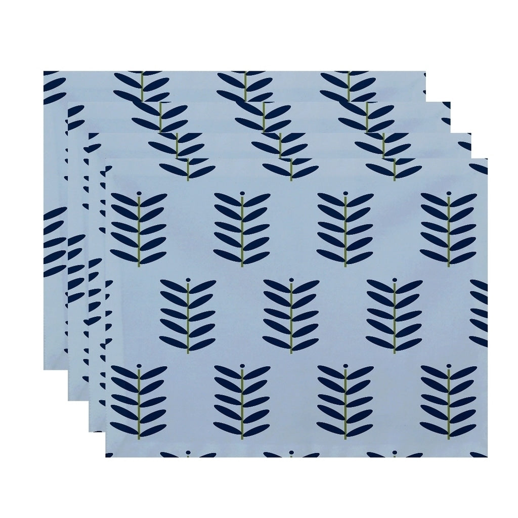 Floral Leaf Print Table Top Placemat Set Of 4