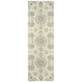 Copper Grove Globeflower Medallions Sand Ash Handcrafted Undyed Wool Runner Rug 26 X 8 Runner