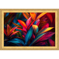 Floral Mingled Vibrance By Tradelink Inhouse Artist Wood Framed Wall Art Print Owen Gold