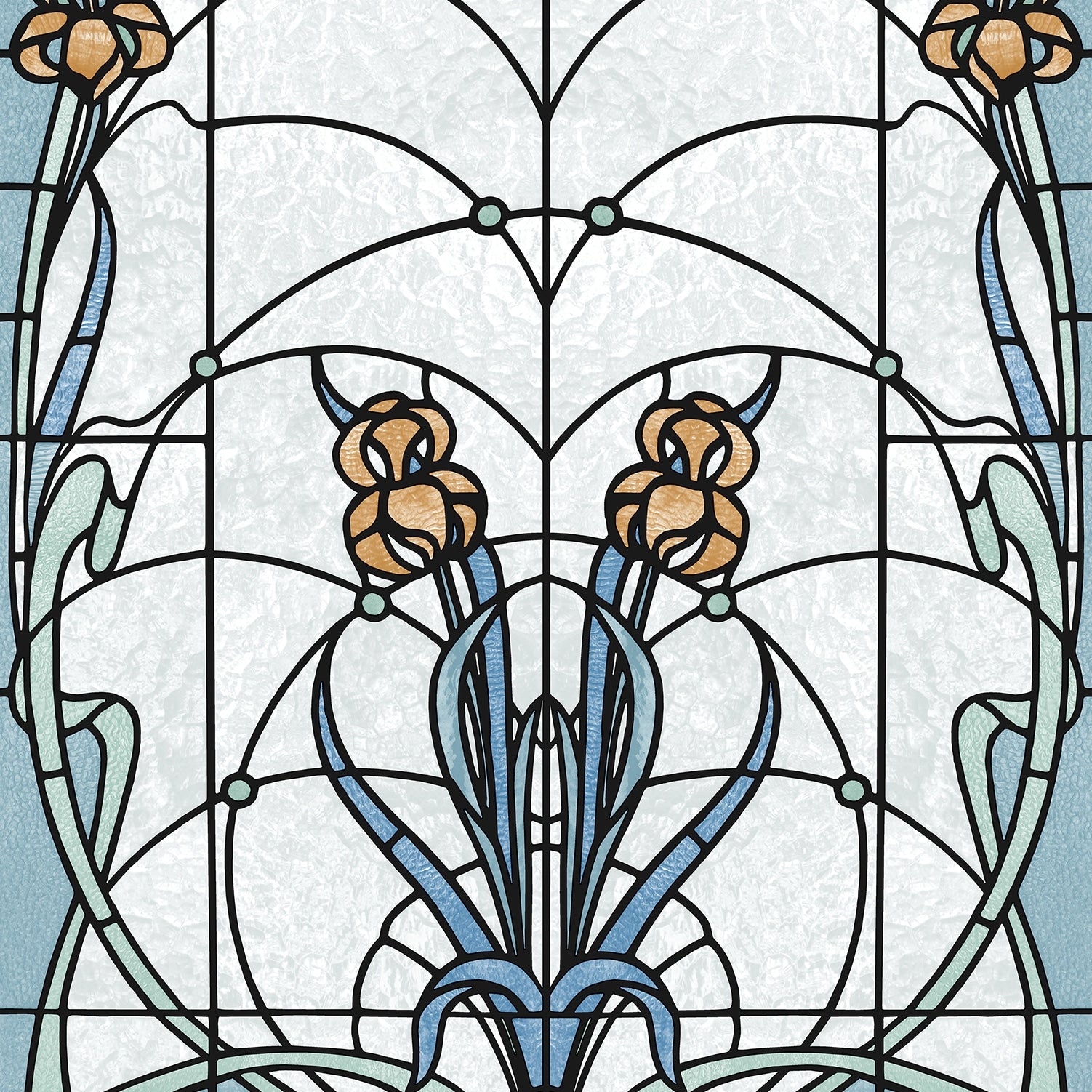 Veer Decor Floral Stained Glass Wallpaper