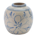 Floral Stoneware Vase 6 H