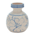Floral Stoneware Vase 7 H