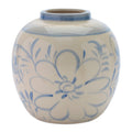 Floral Stoneware Vase 9.25 H
