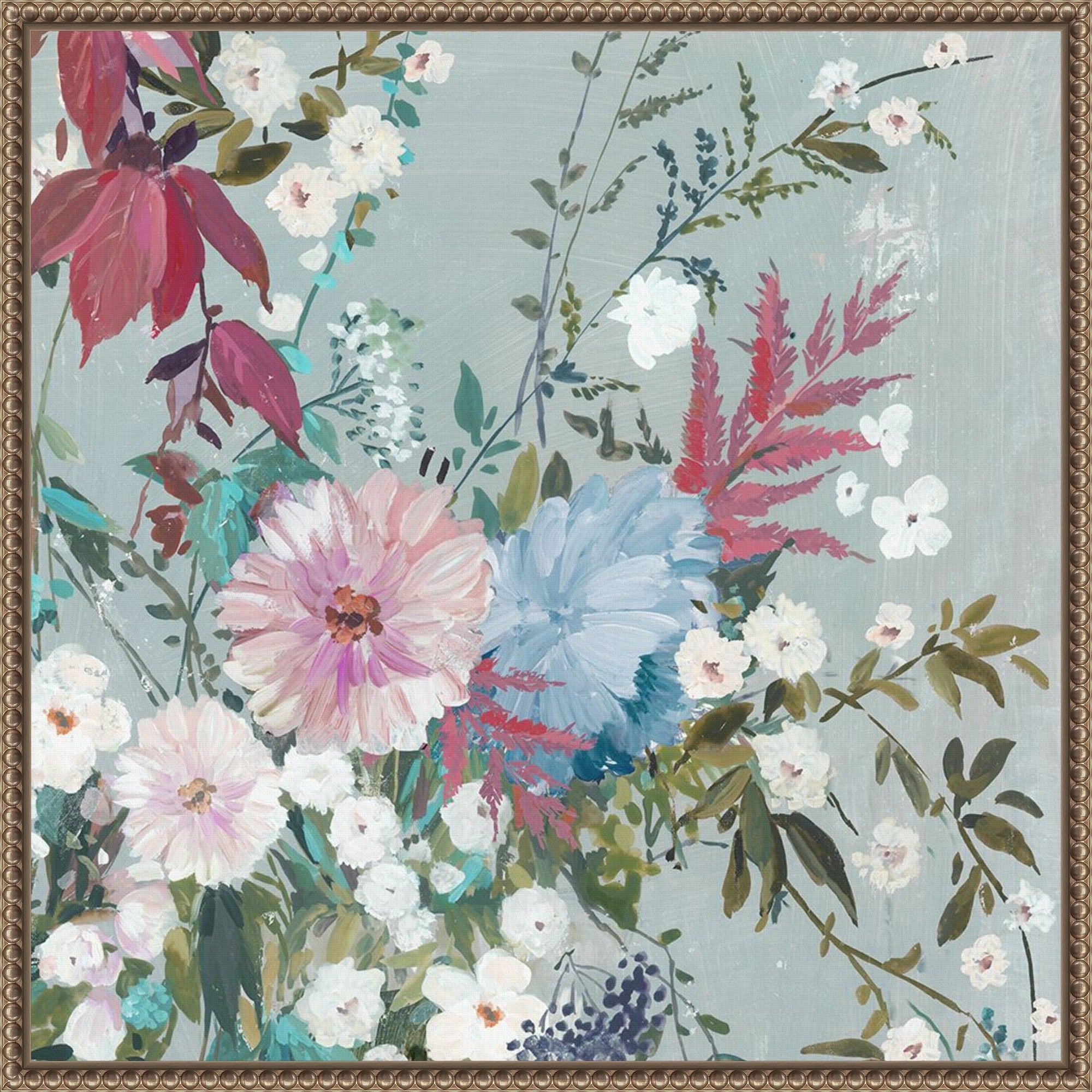 Floral Symphony In Soft Hues By Pi Studio Framed Canvas Wall Art Print