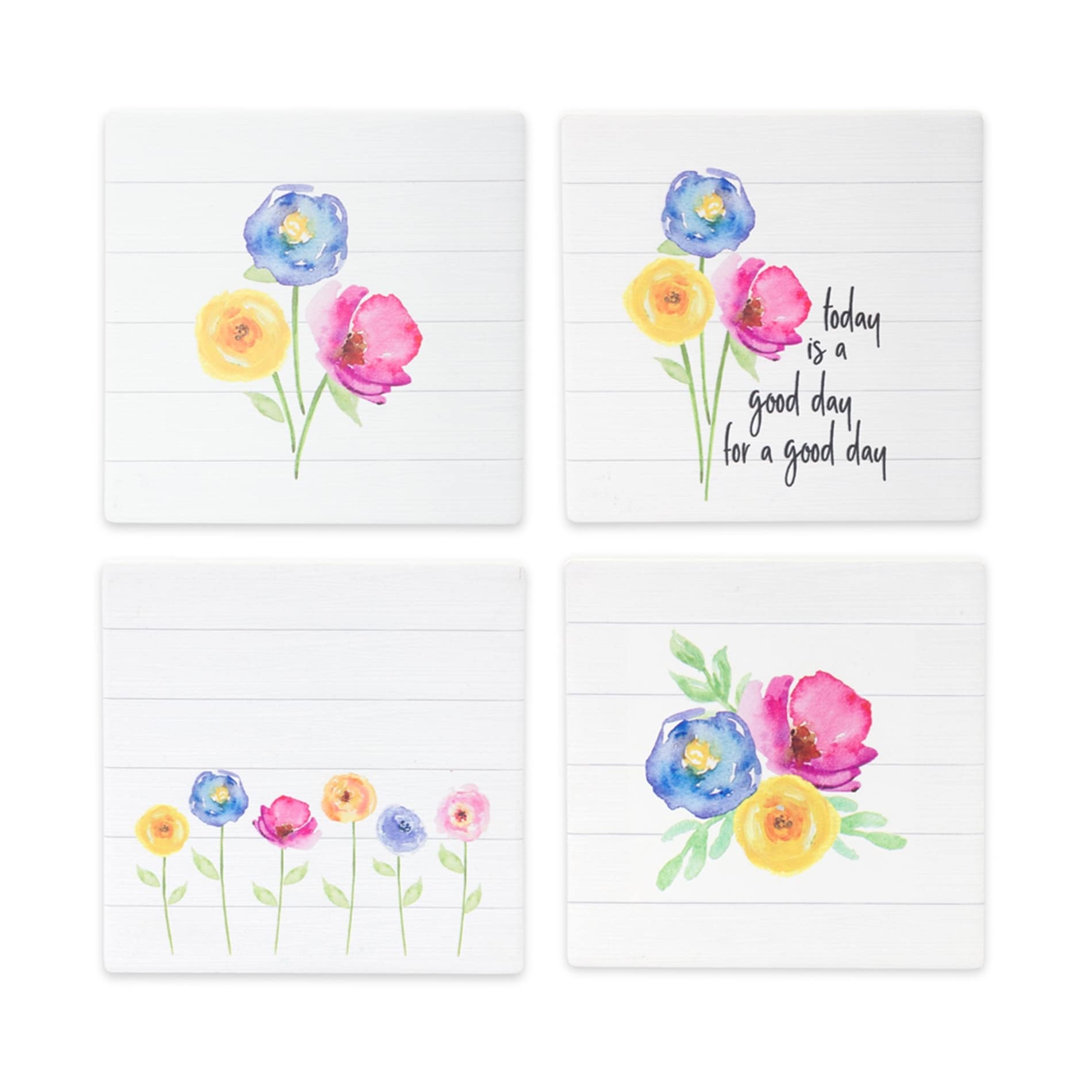 Floral Tile Coaster Set Of 12