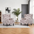 Floral Upholstered Wingback Accent Chairs With Nailhead Trim Set Of 2.