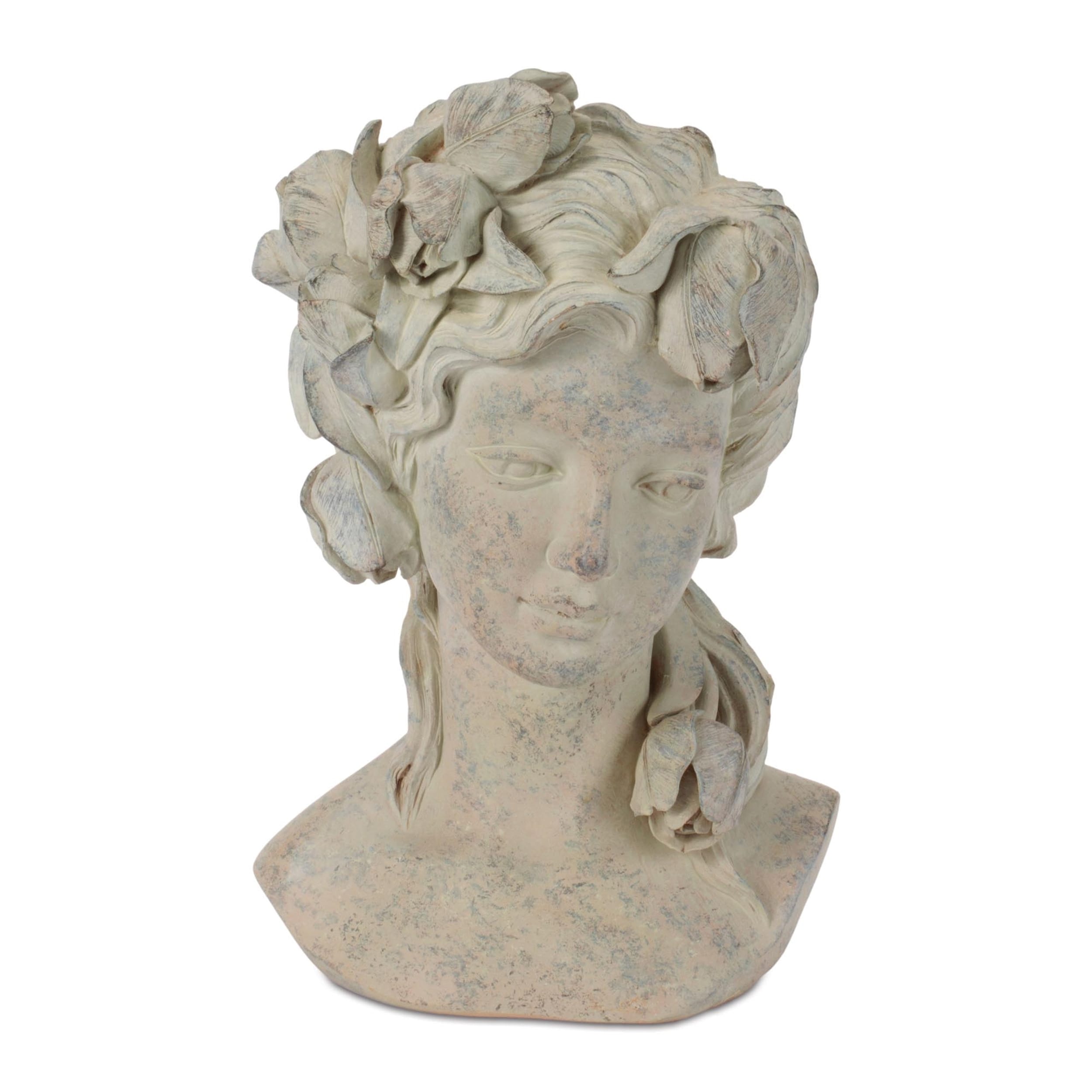 Floral Woman Bust Planter 10.5 H